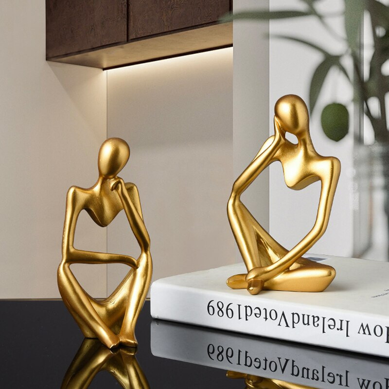 VORMIR 3db északi absztrakt gyanta szobor gondolkodó karakter szobor lakberendezés miniatűr figura nappali iroda dekoráció