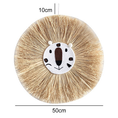 Nordijska tapiserija za uređenje doma Ručno tkani viseći ukrasi s crtanim lavom Ukrasi za životinjske glave Ukrasi za zidove dječje sobe