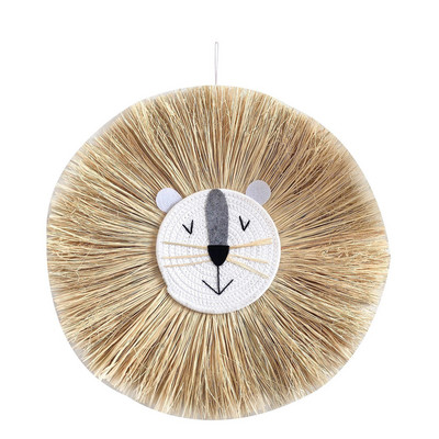 Nordijska tapiserija za uređenje doma Ručno tkani viseći ukrasi s crtanim lavom Ukrasi za životinjske glave Ukrasi za zidove dječje sobe