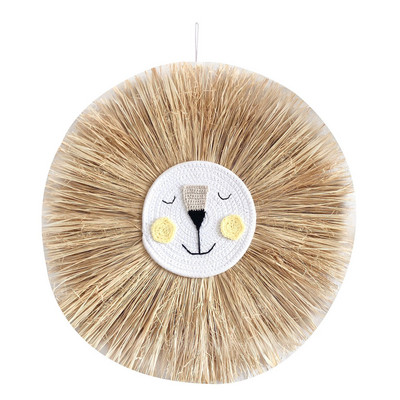 Nordijska tapiserija za uređenje doma Ručno tkani viseći ukrasi s crtanim lavom Ukrasi za životinjske glave Ukrasi za zidove dječje sobe