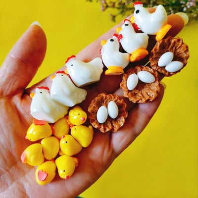 nagyker~18db/24db/kakastyúk fiókák/állatok//miniatűrök/cuki/ tündérkert/gnóm/moha terrárium dekor/kézműves/bonsai/c128