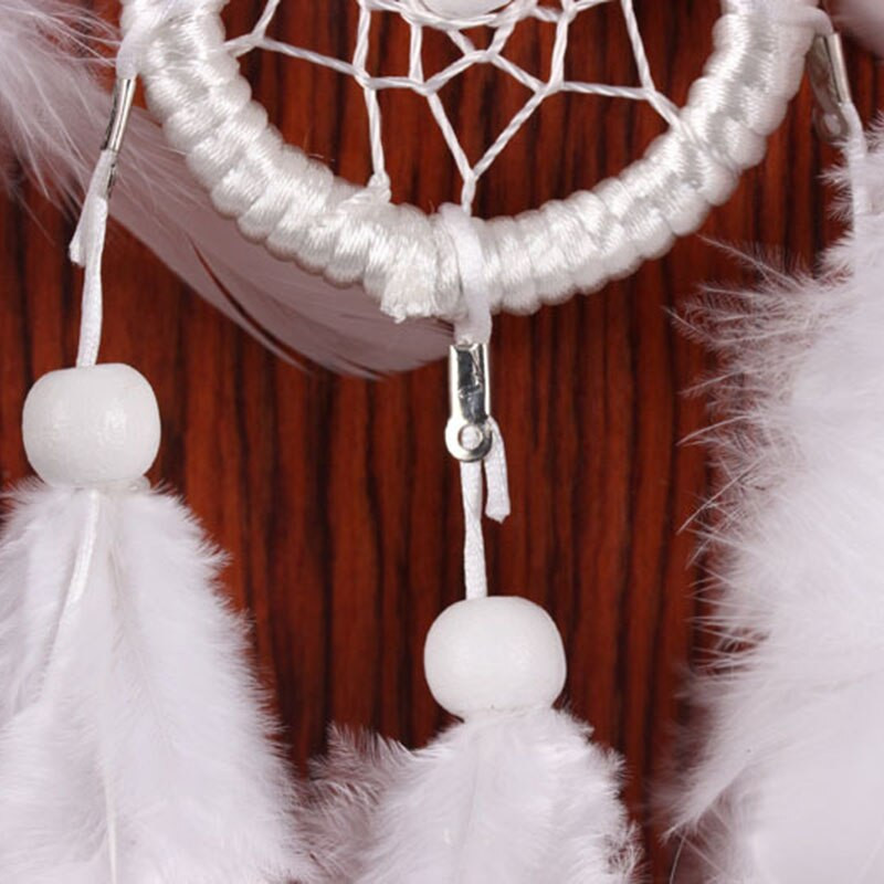 50 CM Big Dream Catcher vėjo varpelis, baltas plunksnų sapnų gaudyklė, pakabinamas automobilio papuošimas 5 apskritas namų dekoravimo amatų dovana