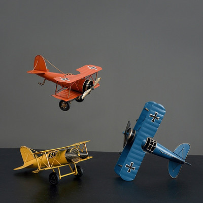 Retro Metal Plane Model Crafts Στολίδι Σαλόνι Υπνοδωμάτιο Σιδερένια ειδώλια αεροπλάνου Διακόσμηση σπιτιού Αξεσουάρ Δώρο