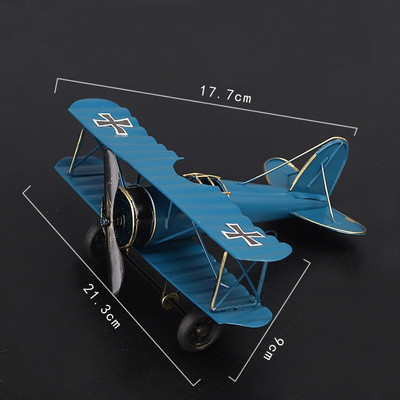 Model de avion Retro Metal Artizanat Camera de zi Dormitor Ornament Figurine Avion din Fier Accesorii pentru decorarea casei Cadou