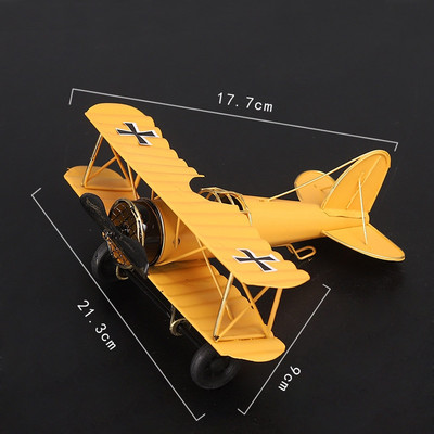 Model de avion Retro Metal Artizanat Camera de zi Dormitor Ornament Figurine Avion din Fier Accesorii pentru decorarea casei Cadou