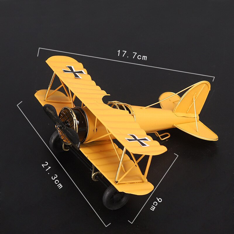 Model de avion Retro Metal Artizanat Camera de zi Dormitor Ornament Figurine Avion din Fier Accesorii pentru decorarea casei Cadou