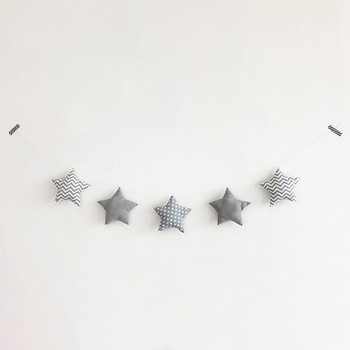 Nordic Baby Room Handmade Nursery Star Garlands Χριστουγεννιάτικα Παιδικά Δωμάτια Διακοσμήσεις τοίχου Φωτογραφίας στηρίγματα Γκρι