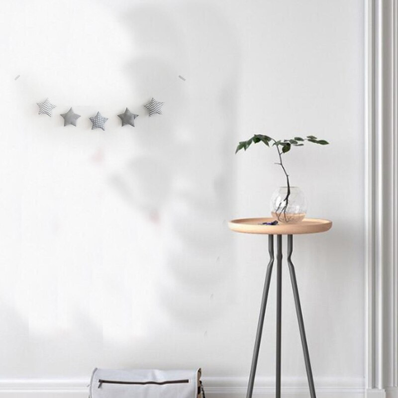 Nordijska soba za bebe Ručno izrađene girlande zvijezda za dječju sobu Božićni zidni ukrasi za dječju sobu Rekviziti za fotografije Sivi