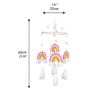 Κρεμαστό Χειροποίητο Στολίδι Ύφανσης Rainbow Κρεμαστό στολίδι Nordic Baby Παιδικό Δωμάτιο Διακόσμηση τοίχου Κουδουνίστρα μωρού Κινητά παιχνίδια Παιχνίδι κούνιας