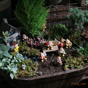 Σετ με 7 Μινιατούρες Νεράιδες Κήπος Γνώμες Νάνοι Φιγούρες Μίνι Ρητίνη Κήπος Γνώμες Φιγούρες Ξωτικών Αστεία διακόσμηση Μπονσάι Μικρο Άγαλμα