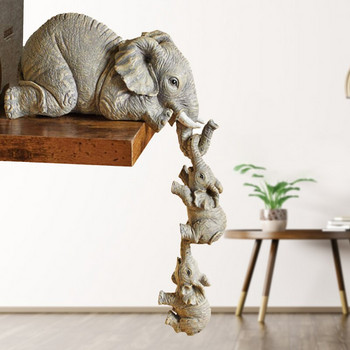 3 τμχ/σετ Ελέφαντες Μητέρα Κρεμαστά Μωρά Ειδώλιο Ρητίνη Χειροτεχνία Ελέφαντα Στολίδια Δημιουργική διακόσμηση επιφάνειας εργασίας Διακόσμηση σπιτιού