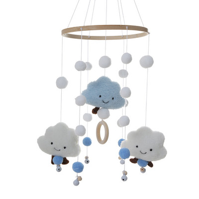 Cloud Dreamcatcher Baby Lova Barškučiai Lovytei Veltinis Plaukų Kamuoliukai Besisukantis Lovos Varpelis Kūdikių Kambariui Lova Pakabinamas Dream Catcher pakabuko dekoras