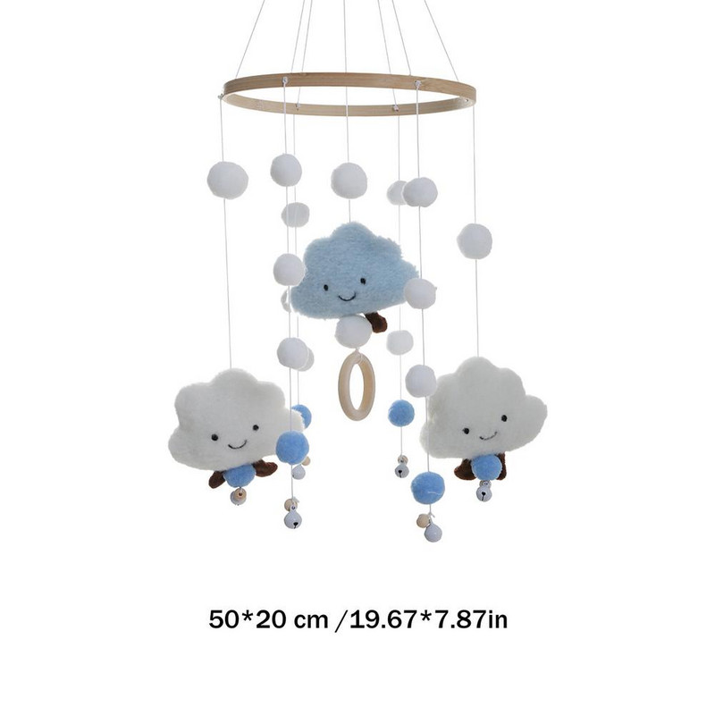 Cloud Dreamcatcher Baby Lova Barškučiai Lovytei Veltinis Plaukų Kamuoliukai Besisukantis Lovos Varpelis Kūdikių Kambariui Lova Pakabinamas Dream Catcher pakabuko dekoras