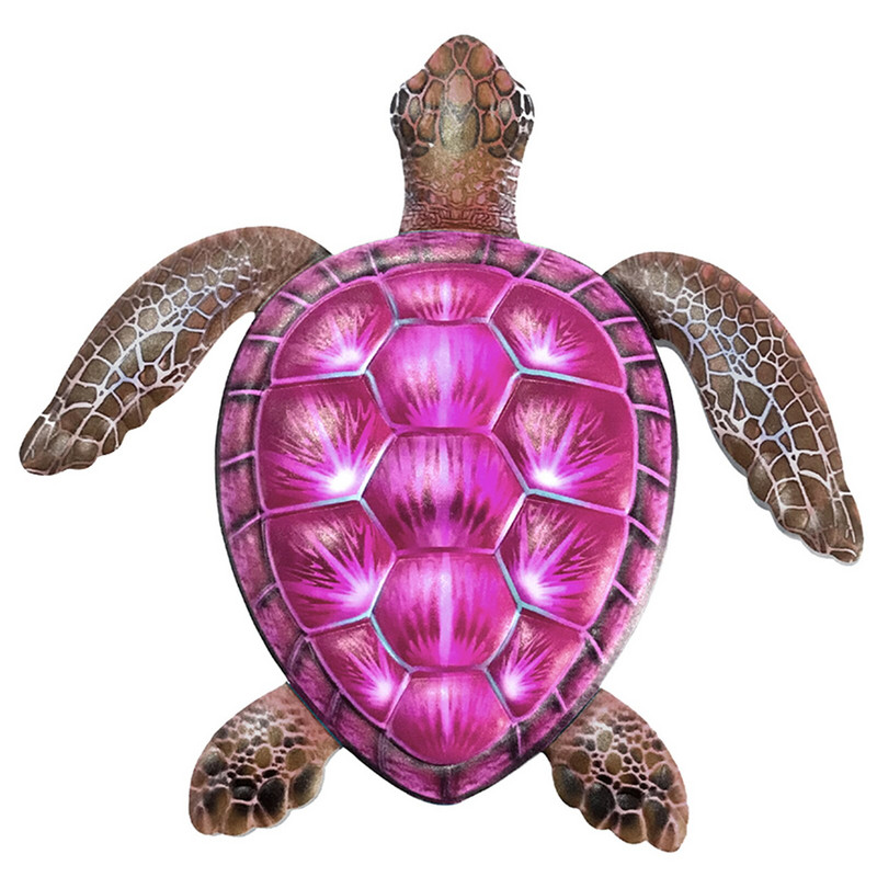 Seria oceanică broasca țestoasă din metal pentru interior în aer liber sufragerie colorată agățată sculptură de fier artă decor de perete acasă grădină cadou balcon