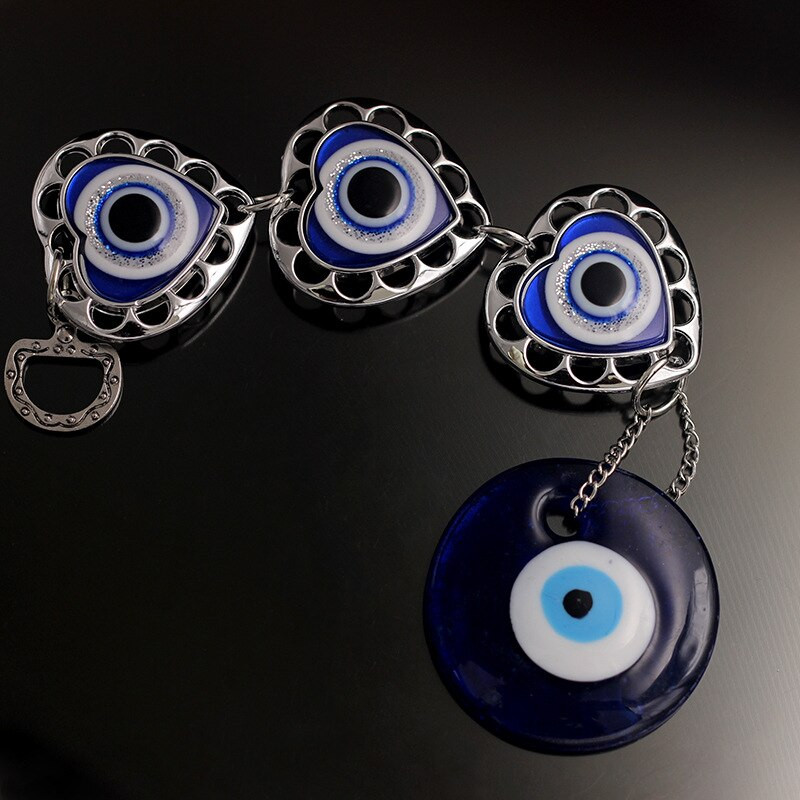 3Love Szívvédelem Szerencsés ajándék Törökkék Evil Eye Lógó Dekor Autós Otthon Kulcstartó Medál Amulettek Dísz Szélcsengő