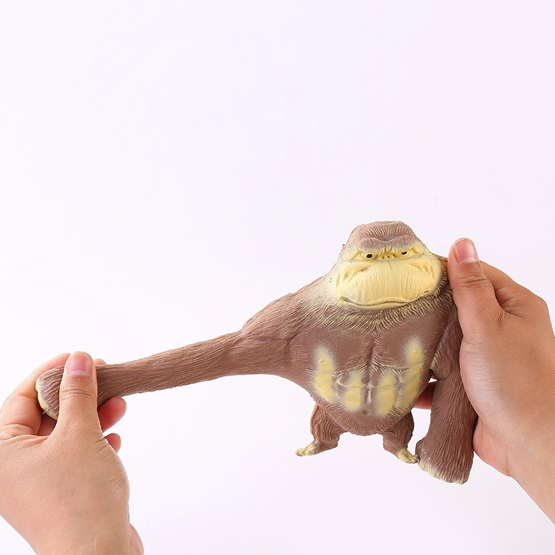 Didelis milžiniškas antistresinis žaislas orangutanas, elastingas beždžionė, juokinga gorila