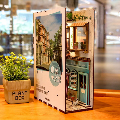 „Pasidaryk pats“ knygų kampelio lentynos įdėklas Bookend Lėlių namelio namų dekoracijos Kambario dėžutės statybinis rinkinys Mediniai knygų lentynos žaislai vaikams Dovanos mergaitėms