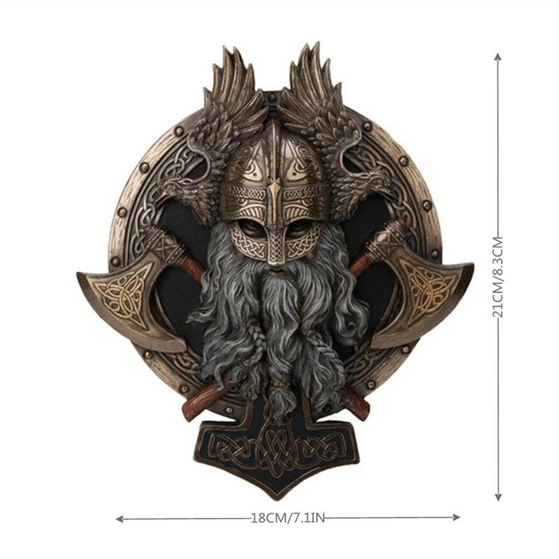 Винтидж Декорация на плоча за стена Двойна брадва Декоративна плоча за стена Мощна скандинавска декорация на стена Орнаменти от смола Фигурки Парти консумативи