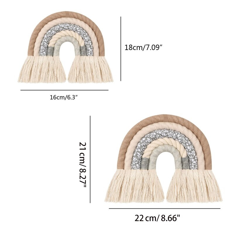 Decorarea camerei nordice frânghie din bumbac țesute manual Decorație pentru agățat curcubeu Decor pentru agățat pe perete Recuzită foto