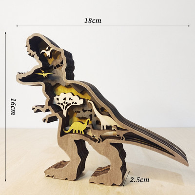 Karácsonyi fa dinoszaurusz Triceratops erdei állatok lakberendezési kiegészítők asztali kiegészítők figurák belső miniatűr tárgyak