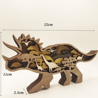 Karácsonyi fa dinoszaurusz Triceratops erdei állatok lakberendezési kiegészítők asztali kiegészítők figurák belső miniatűr tárgyak