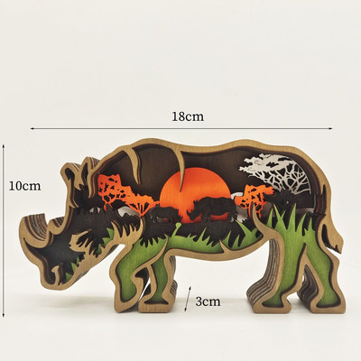 Karácsonyi fa dinoszaurusz Triceratops erdei állatok lakberendezési kiegészítők asztali kiegészítők figurák belső miniatűr tárgyak