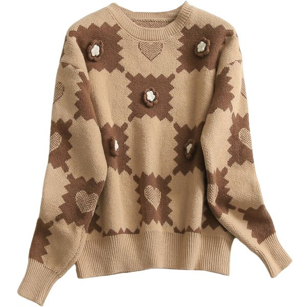 Μοντέρνο γυναικείο πουλόβερ με τρισδιάστατο στοιχείο