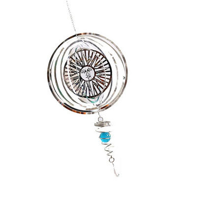 Saulės dievo vėjo suktukas besisukantis vėjo varpelis metalinis pakabinamas suktukas namų dekoro lango balkono ornamentas su spiraliniu uodegos kamuoliuko centru