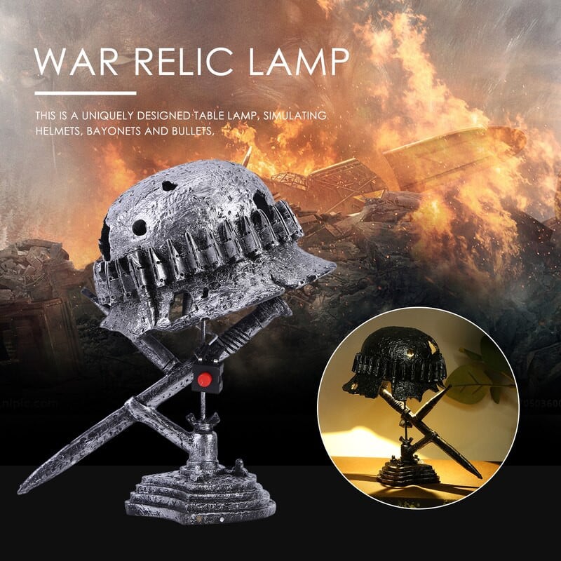„Home Decore“ šalmo lempa karo relikvijos lempos dervos USB įkrovimo stalinė lempa darbalaukio ornamentas namų dekoravimo priedai Svetainė