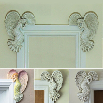 Прост ангелски орнамент с крила във формата на сърце Ретро занаяти от смола за дома Декорация на всекидневна спалня TS2 Миниатюрни фигурки