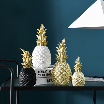 Nordic INS Gold Pineapple Resin Crafts Στολίδι επιφάνειας εργασίας σαλονιού Creative Golden Tropical Fruit Διακόσμηση σπιτιού