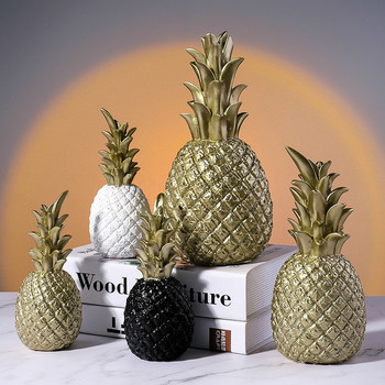 Nordic INS Gold Pineapple Resin Crafts Στολίδι επιφάνειας εργασίας σαλονιού Creative Golden Tropical Fruit Διακόσμηση σπιτιού