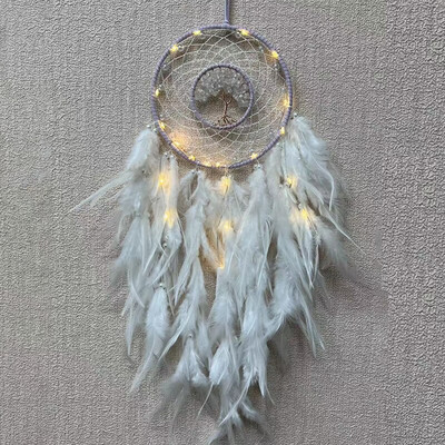 Álomfogó szélcsengő otthoni kézműves álomfogó-dísz, függő Boho hálószobadísz, ajándék kézzel készített toll életfa