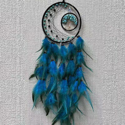 Álomfogó szélcsengő otthoni kézműves álomfogó-dísz, függő Boho hálószobadísz, ajándék kézzel készített toll életfa
