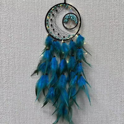 Álomfogó szélcsengő otthoni kézműves álomfogó-dísz, függő Boho hálószobadísz, ajándék kézzel készített toll életfa