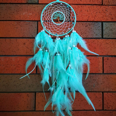 Álomfogó szélcsengő otthoni kézműves álomfogó-dísz, függő Boho hálószobadísz, ajándék kézzel készített toll életfa