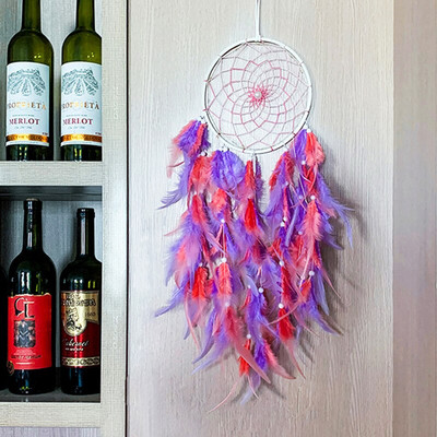 Álomfogó szélcsengő otthoni kézműves álomfogó-dísz, függő Boho hálószobadísz, ajándék kézzel készített toll életfa
