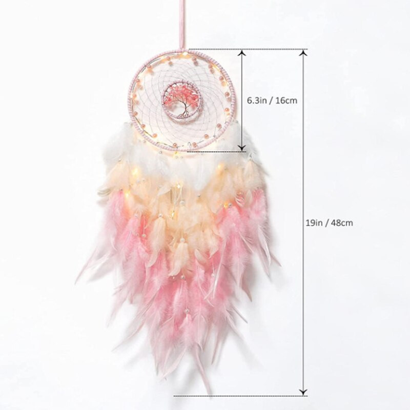 Álomfogó szélcsengő otthoni kézműves álomfogó-dísz, függő Boho hálószobadísz, ajándék kézzel készített toll életfa
