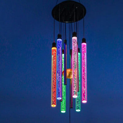 Πολύχρωμο κρεμαστό φωτιστικό LED Wind Chime Light Εντυπωσιακό LED Wind Bell Αδιάβροχο ABS Solar Powered LED Wind Bell για το σπίτι