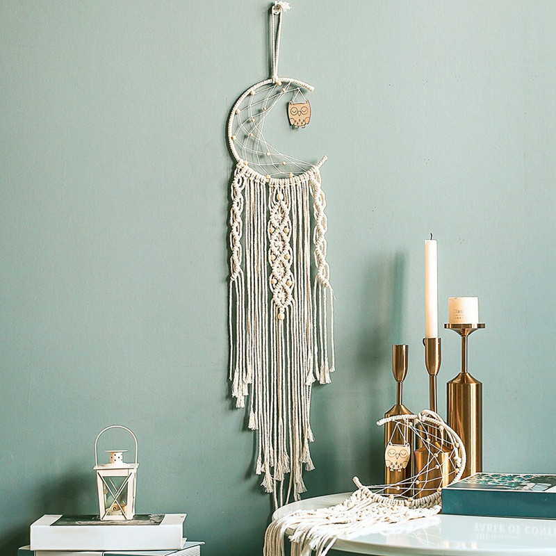 Bohemian Dream Catcher medál otthoni fali dekoráció gobelin Kézzel szőtt pamut kötél kárpit skandináv dekoráció Ajándék diákoknak