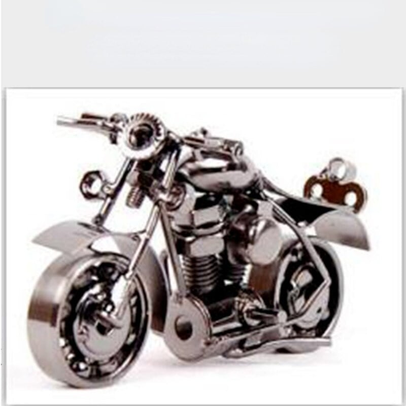 Motorkerékpár modell Retro motor figura fém dekoráció kézzel készített vas motoros kellékek vintage lakberendezési gyerekjáték