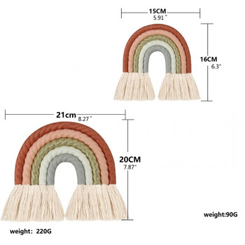 Drop Shipping Διακόσμηση δωματίου σε στυλ INS Χειροποίητο υφαντό βαμβακερό σχοινί ουράνιο τόξο κρεμαστή διακόσμηση τοίχου Διακόσμηση φωτογραφιών