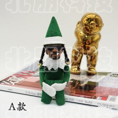 Snoop on a Snoop Kalėdų elfas lėlė juoda veltinio lėlė darbastalio namų baldai Kalėdų Patriko dienos lėlė dervos lėlės dovana