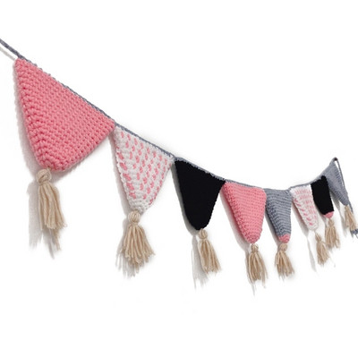 Šiaurės šalių rankomis austos girliandos vakarėlio reklamjuostė palapinės lovos kilimėlis kūdikių dušas, papuoštas vaikų kambario pakabinamas sienos dekoras