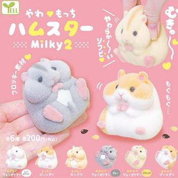 Играчки с капсули Kawaii Fatty Milky Hamster Flocking Плюшени кукли Gashapon Toys Играчки за кучета Играчки за хамстери Подаръци за Нова година 2022