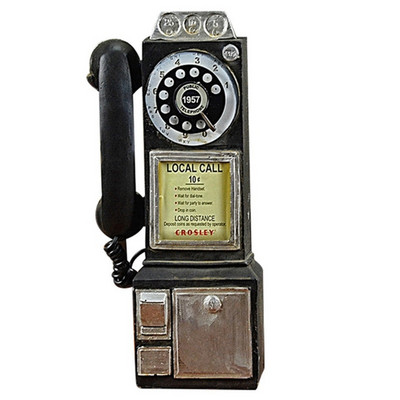 Decor acasă Model de telefon de epocă Agățat pe perete Artizanat Ornamente Mobilier de casă retro Figurine Telefon Decorare în miniatură Cadou