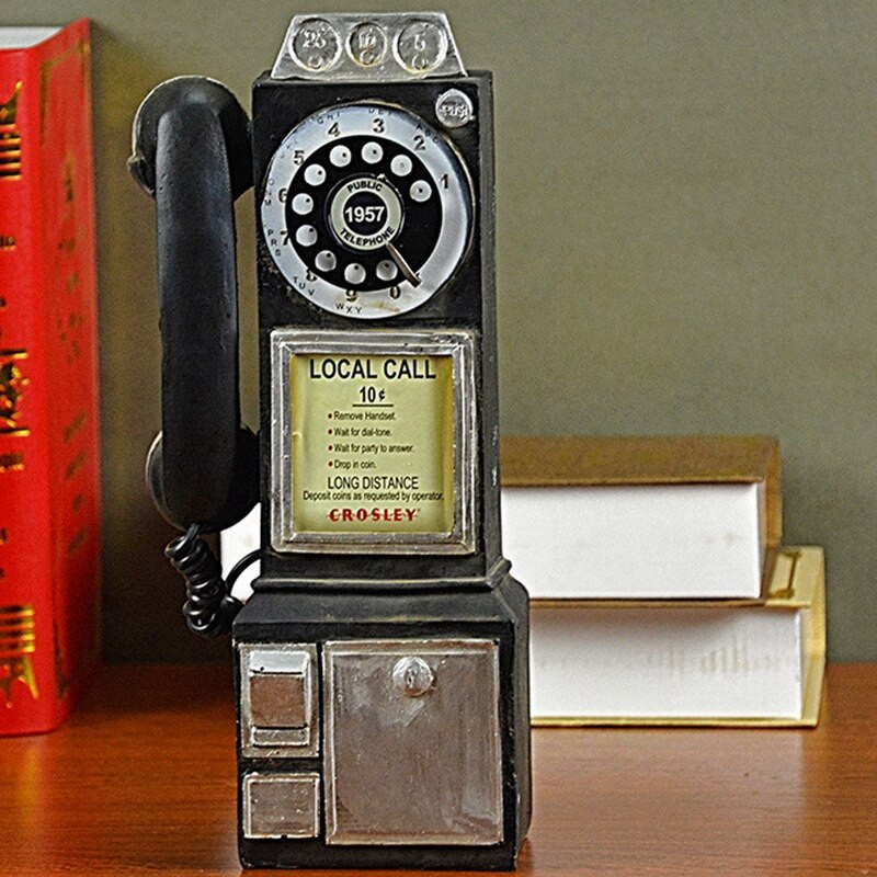 Decor acasă Model de telefon de epocă Agățat pe perete Artizanat Ornamente Mobilier de casă retro Figurine Telefon Decorare în miniatură Cadou