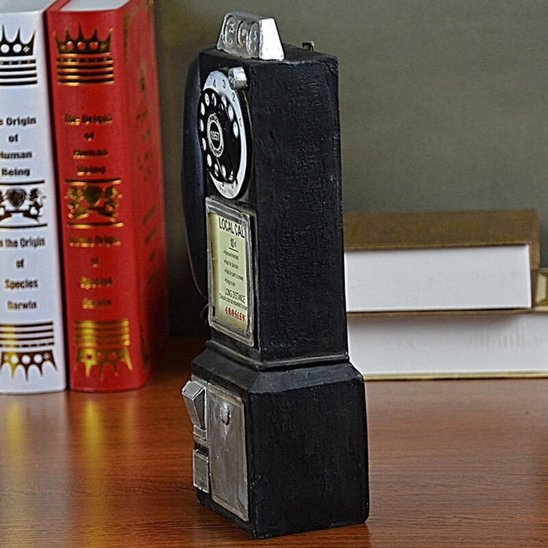 Decor acasă Model de telefon de epocă Agățat pe perete Artizanat Ornamente Mobilier de casă retro Figurine Telefon Decorare în miniatură Cadou