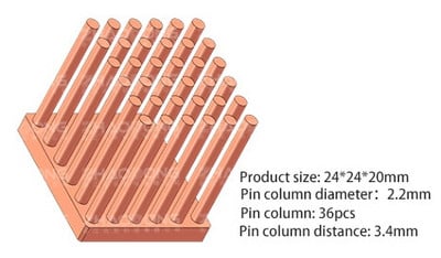 Mini nagy teljesítményű tűoszlop tiszta réz hűtőborda barkács hűtőborda radiátor hűtő hűtő CPU chip hőelvezetés