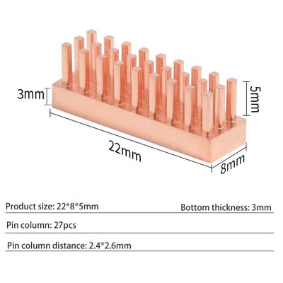 Mini nagy teljesítményű tűoszlop tiszta réz hűtőborda barkács hűtőborda radiátor hűtő hűtő CPU chip hőelvezetés